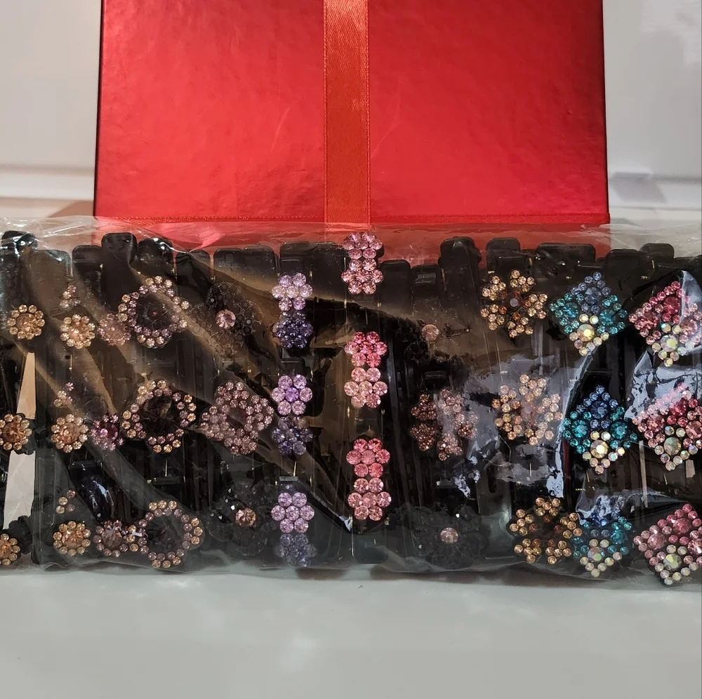 NWT Hair Accessory Hair‎ Clips: 20PCS Sparkling Crystal Stone Braided Barrettes